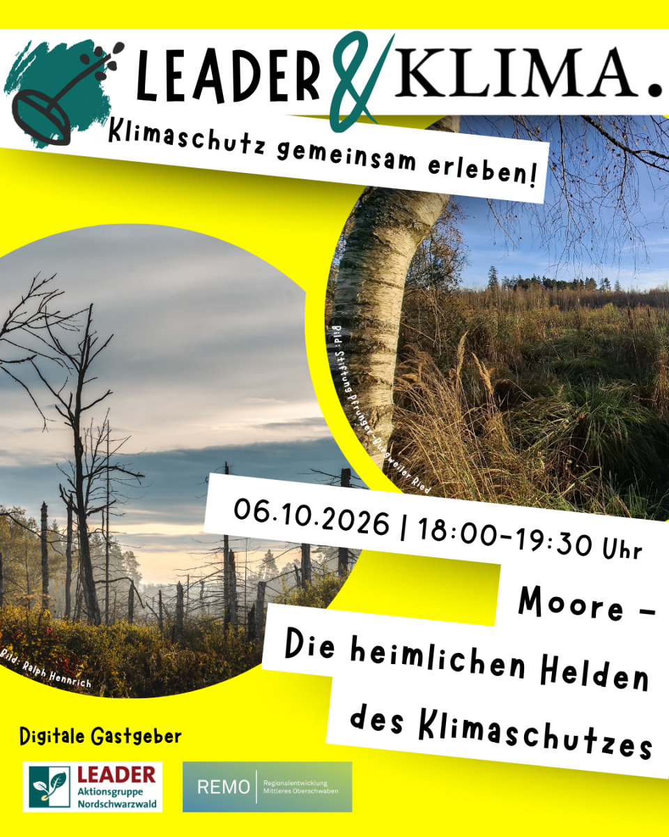 Leader & Klimaschutz: Klimaschutz gemeinsam erleben: Moore, die heimlichen Helden des Klimaschutzes, online Vortrag